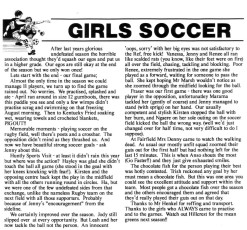 1991 NHS Girls Soccer Report