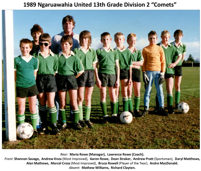 Rear: Maria Rowe (Manager), Lawrence Rowe (Coach). Front: Shannon Savage, Andrew Knox (Most Improved), Aaron Rowe, Dean Straker, Andrew Pratt (Sportsman), Daryl Matthews, Alan Mathews, Marcel Cross (Most Improved), Bruce Rowell (Player of the Year), Andre MacDonald. Absent: Mathew Williams, Richard Clayton.